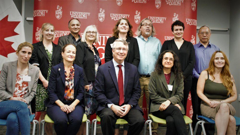 Guelph MP Lloyd Longfield (centre front) announced $10.4 million in NSERC funding for 72 research projects at U of G. (University of Guelph)