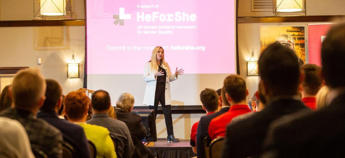 Speaker at HeForShe Event, FedEx Canada president and best-selling author Lisa Lisson on campus to speak with U of G students and lead a public talk open to the community.
