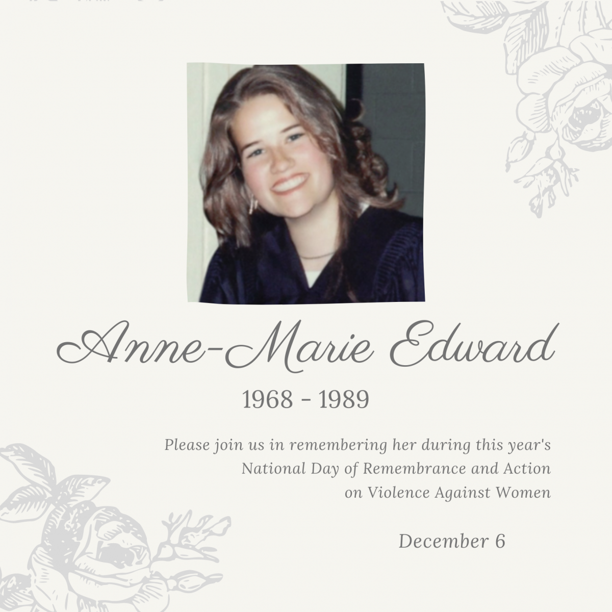 Anne-Marie Edward. 1968 to 1989.
