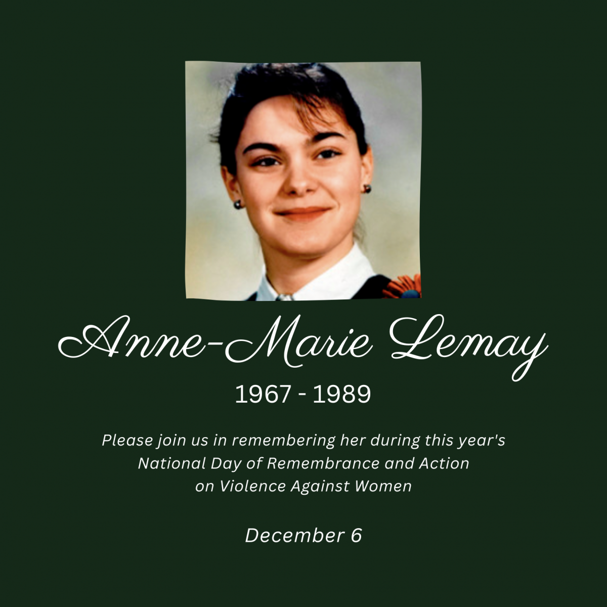 Anne-Marie Lemay. 1967 to 1989