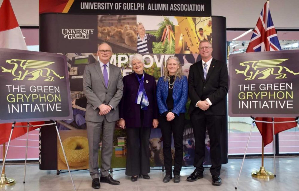 Don O’Leary, vice-president (finance, administration and risk); Liz Sandals, MPP for Guelph; Andrea Bradford, engineering professor; Steve Nyman, director of maintenance and energy services, Physical Resources